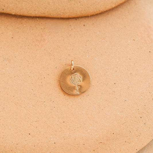 Birth Flower Circle Pendant
