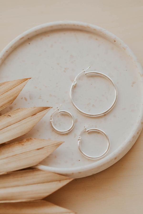 chunky sterling silver hoops by hello adorn