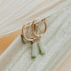 seafoam stone hoop charms earrings hello adorn