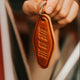 Rear View Leather Keychain