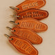 Rear View Leather Keychain