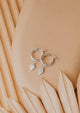 silver diamond hoop charm earrings