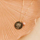Gold Hello Adorn Mental Health necklace with circular pendants and meaning charms
