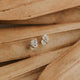 Sterling silver studs using herkimer diamonds wrapped in wire by Hello Adorn.