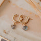 gold earring charms with labradorite stone
