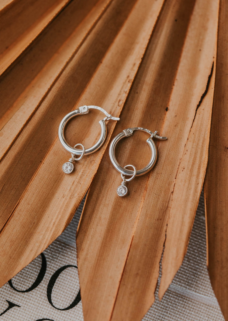 silver hoop earring charms