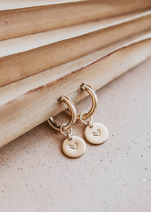 Stamped Heart Charms