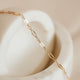 A 14kt Gold Fill chain bracelet featuring a lace link pattern.