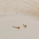 Gold ball earrings in a stud earring style created for everyday earrings or complete your earring stack with these gold small stud earrings by Hello Adorn.